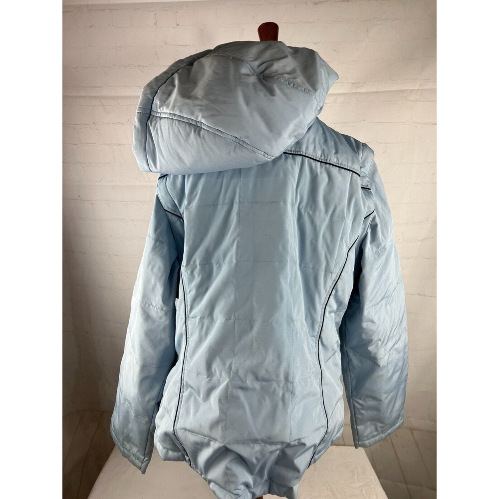 Esprit Womens L Winter Jacket Light Blue Detachable Hood & Sleeves Full Zip EUC - Picture 3 of 3